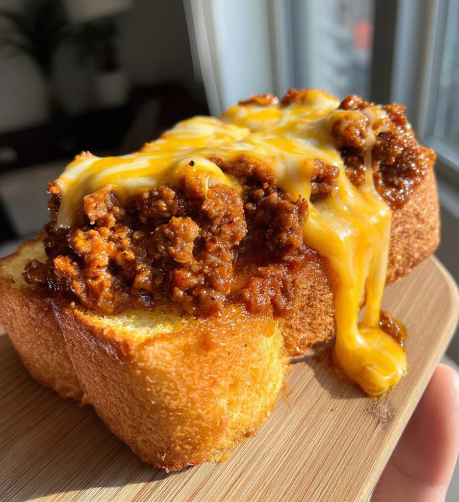 Cheesy Garlic Bread Sloppy Joe Melts