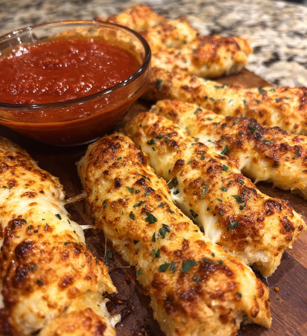 Cheesy Halloween Breadstick Bones with Spooky Marinara Dip