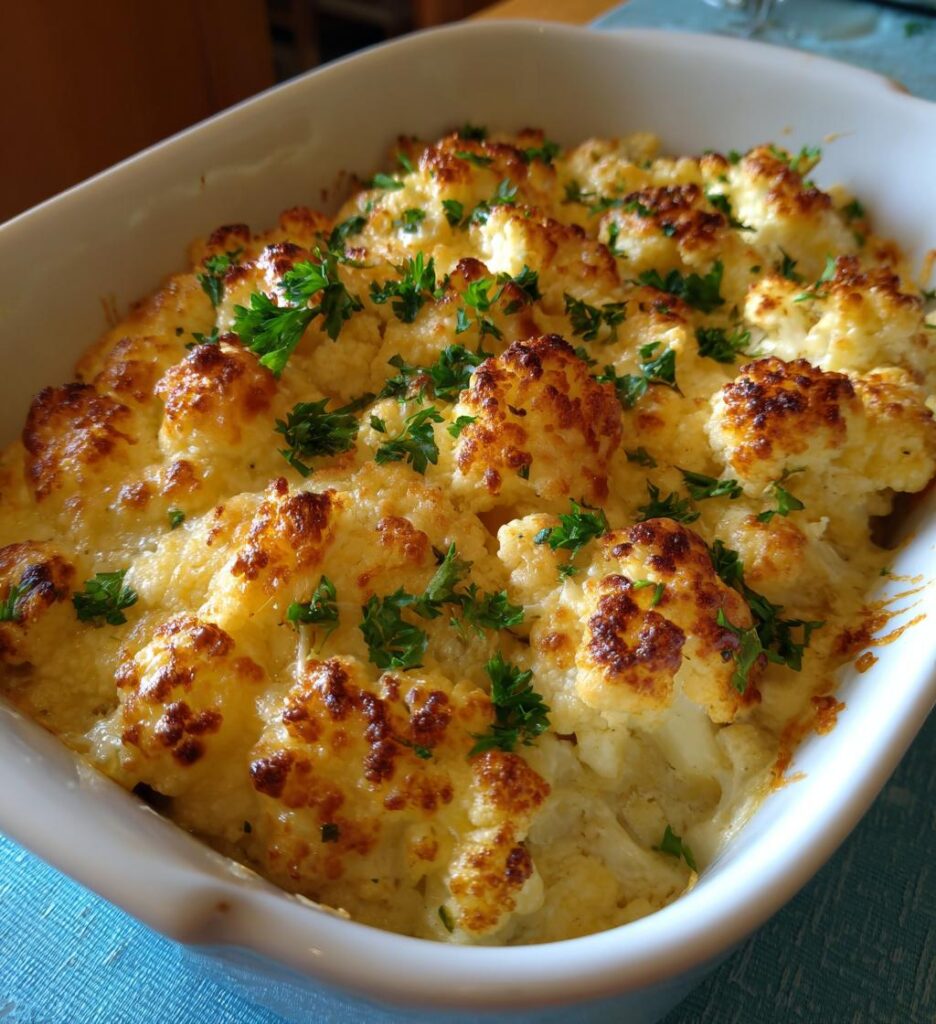 Cheesy Keto Cauliflower Gratin Casserole