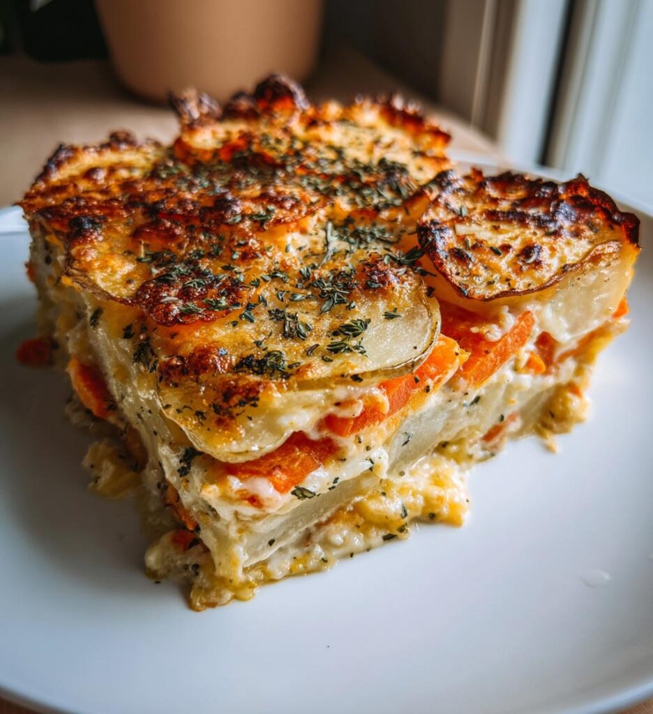 Cheesy Root Vegetable Gratin