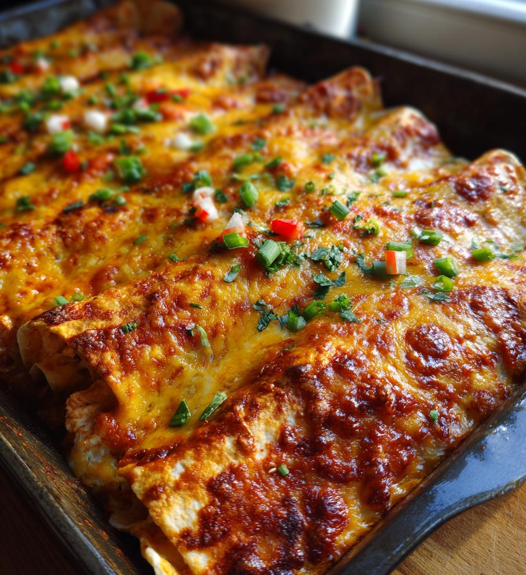 Cheesy Spicy Baked Chicken Enchiladas