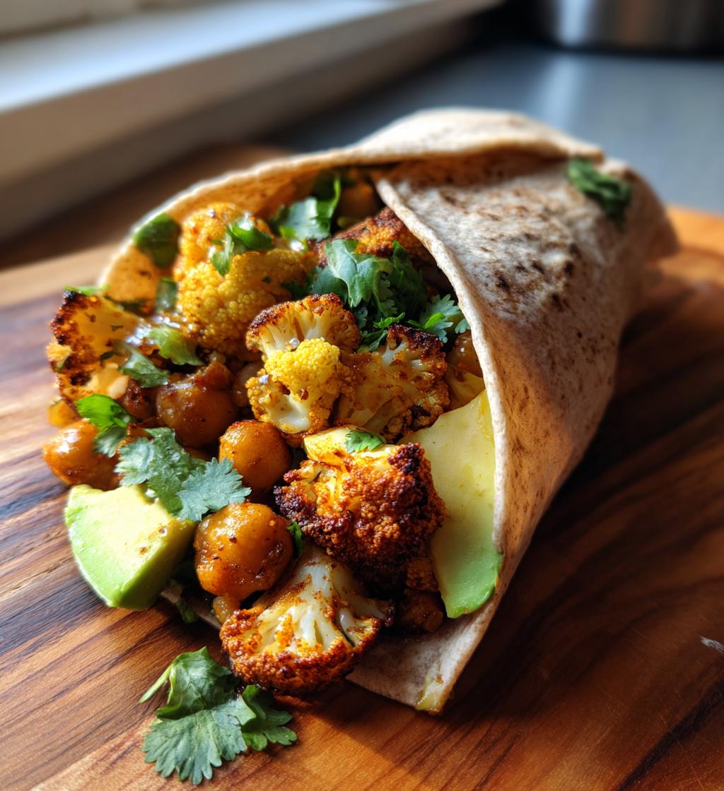 Chili Lime Chickpea Cauliflower Wrap