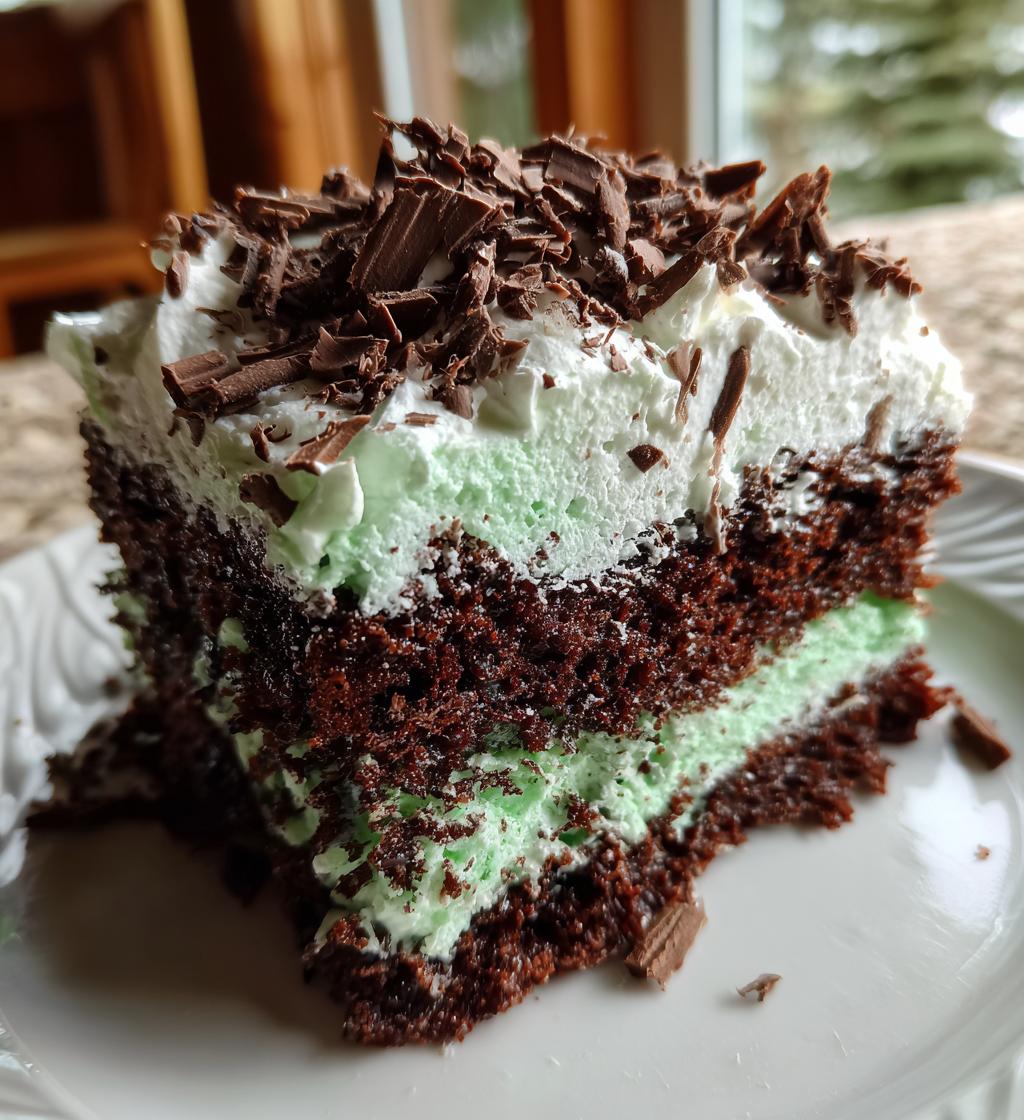 Chocolate Mint Poke Cake - detail 1