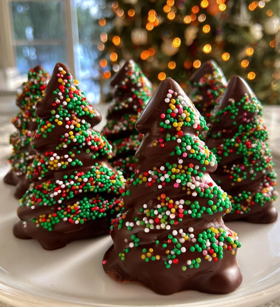 Chocolate Peanut Butter Christmas Trees