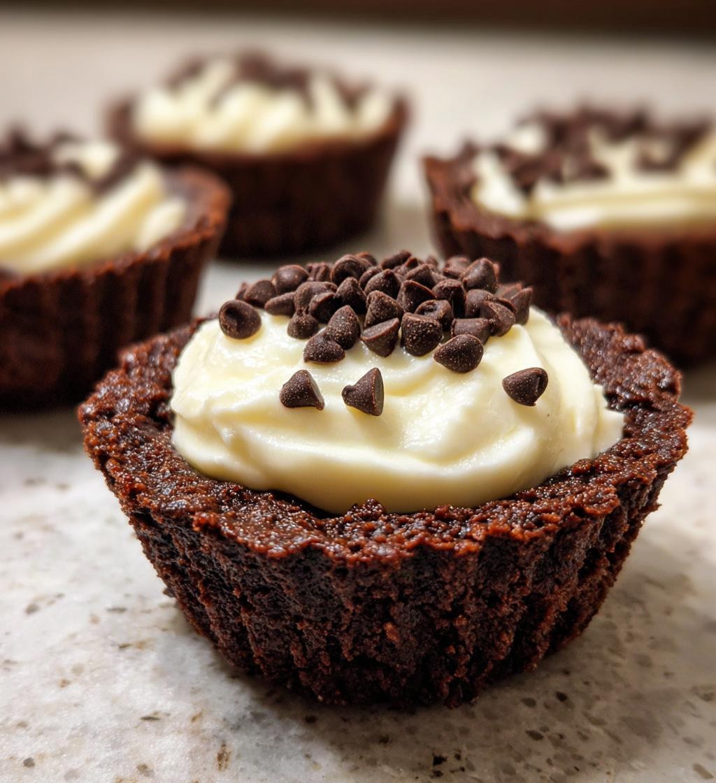 Chocolate Peppermint Cookie Cups with Cheesecake Filling
