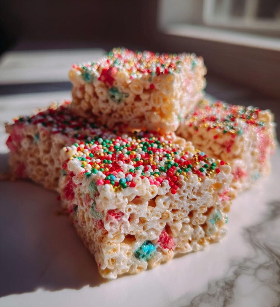 Christmas Rice Crispy Treats With Sprinkles