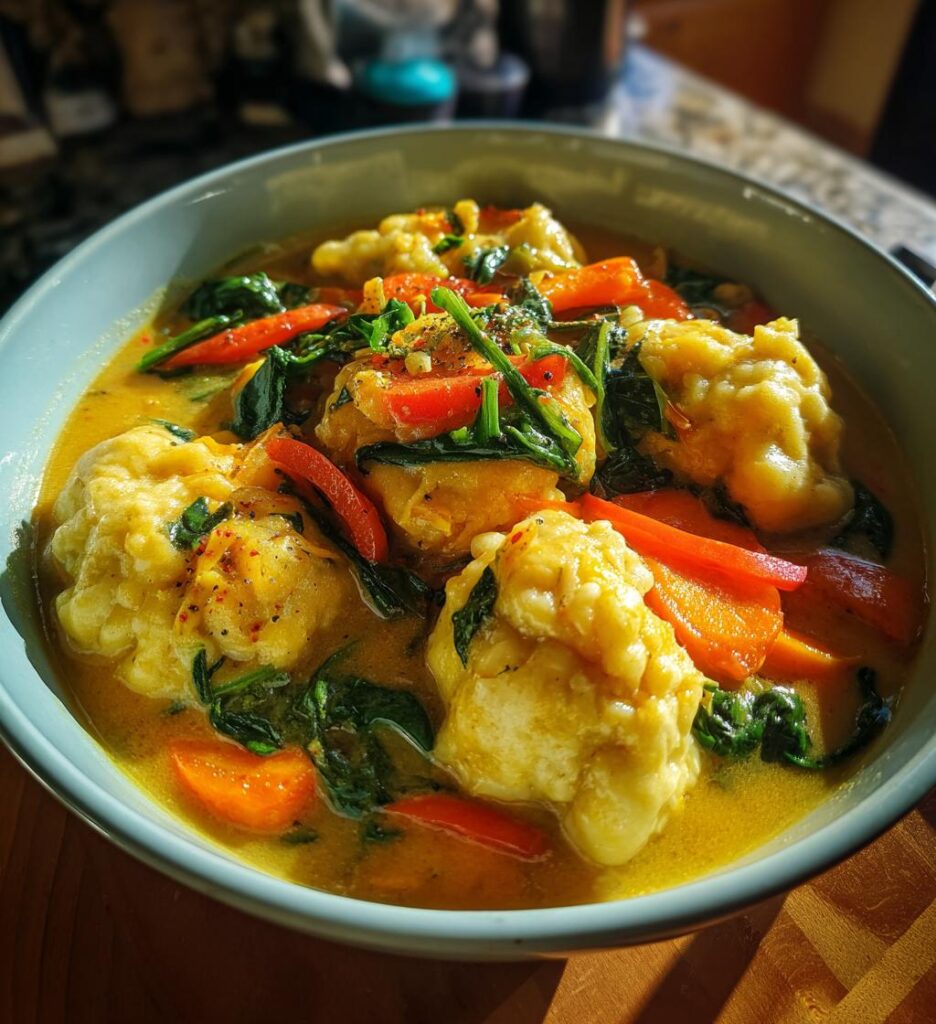 Coconut Curry Soup With Dumplings