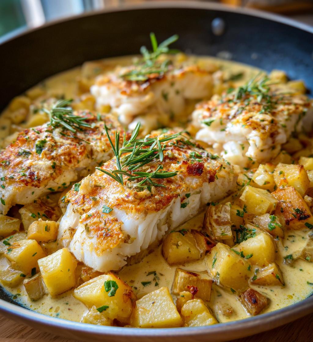 Cod & Potatoes in Rosemary Cream Sauce - detail 1
