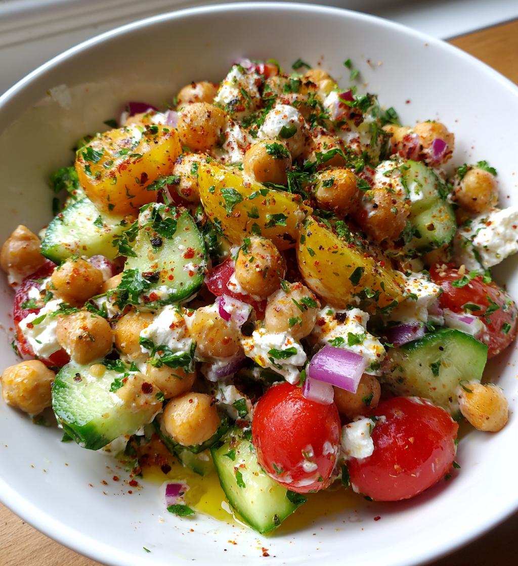 Cottage Cheese and Chickpea Salad - detail 1