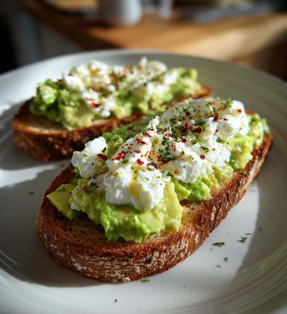 Creamy Cottage Cheese Avocado Toast