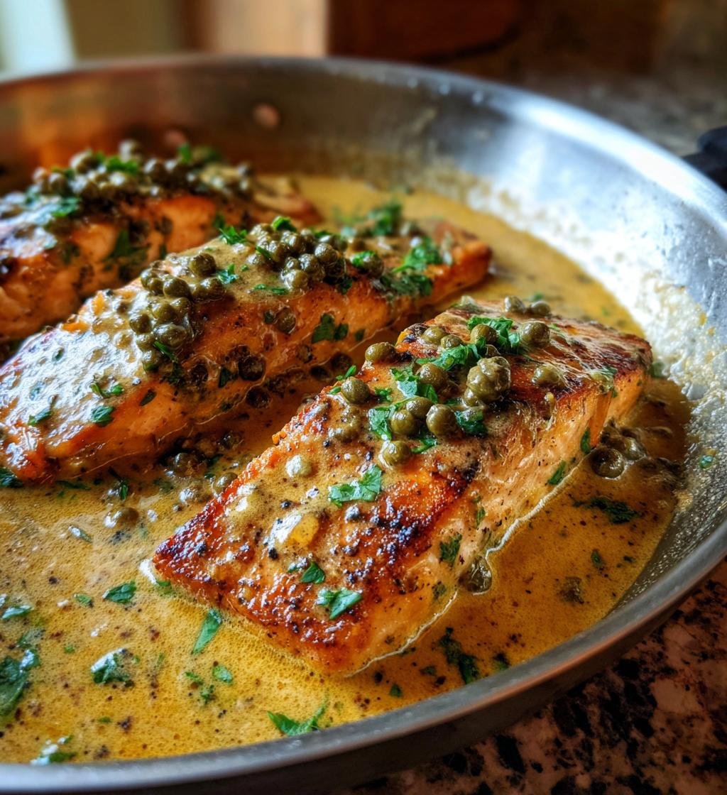 Creamy Lemon Garlic Salmon Piccata - detail 1