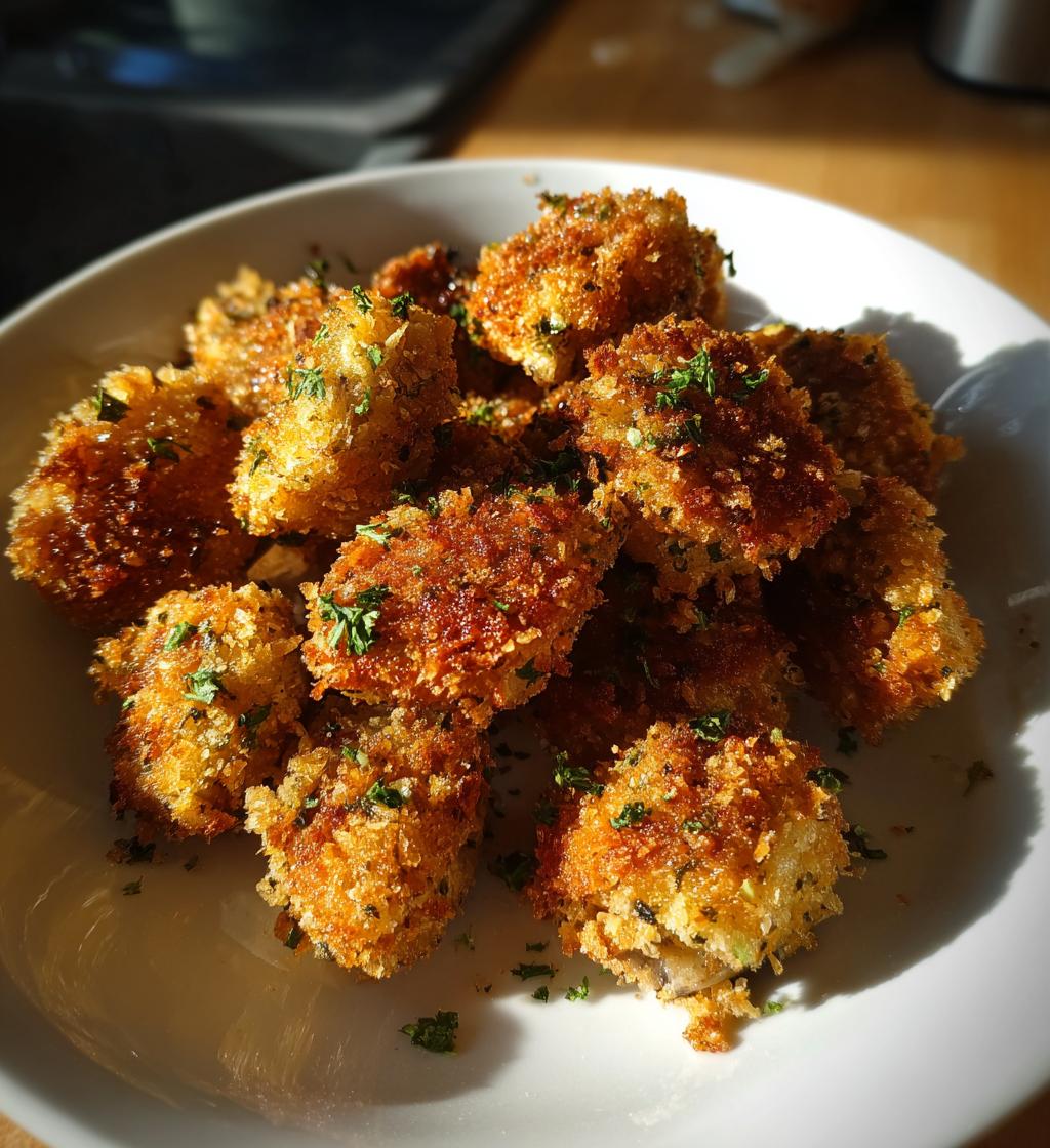 Crispy Oven Fried Garlic Mushrooms - detail 1