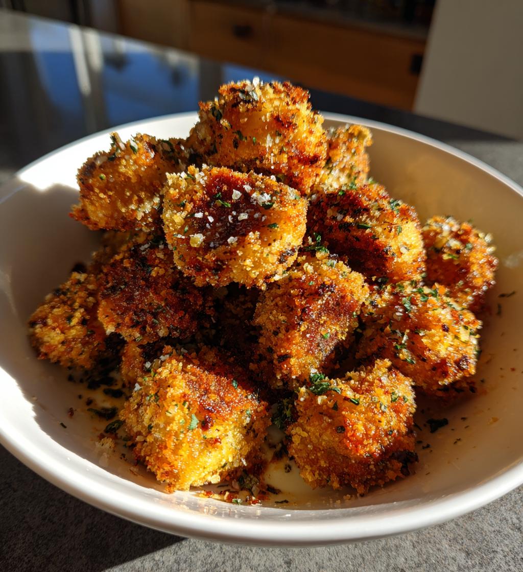 Crispy Oven Fried Garlic Mushrooms