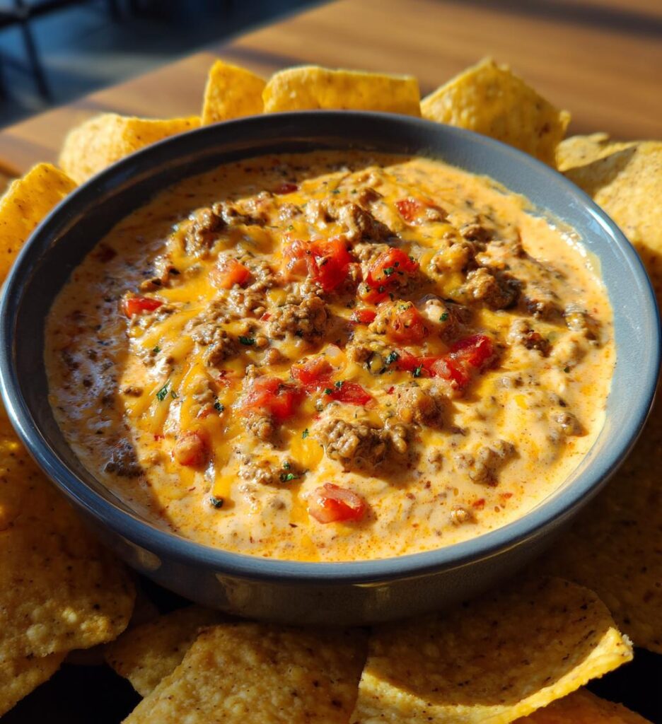 Crock Pot Cheesy Hamburger Dip