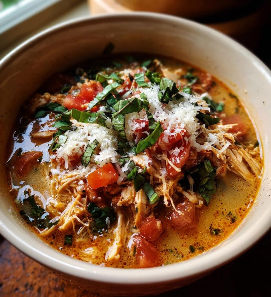 Crockpot Chicken Parmesan Soup