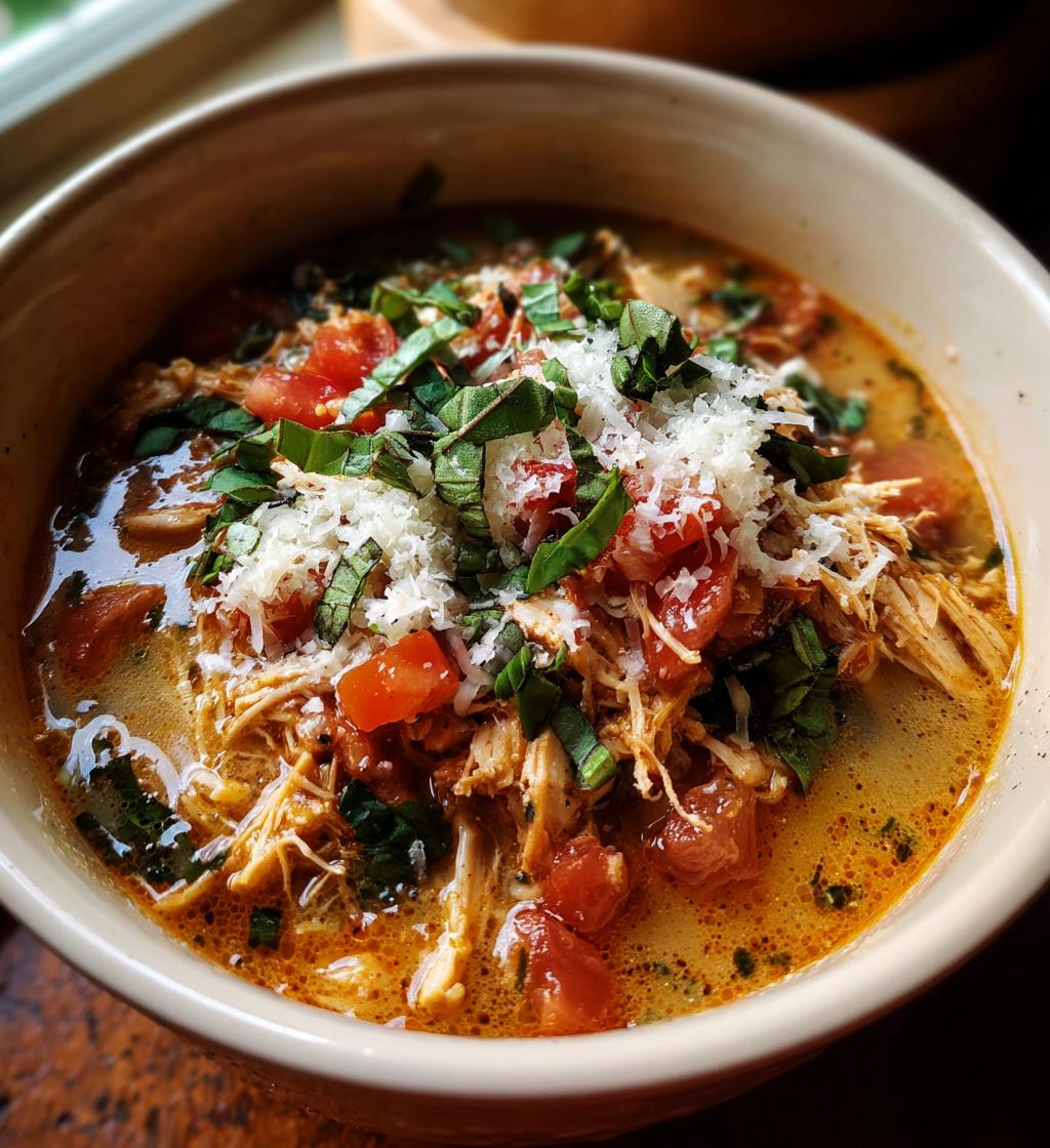 Crockpot Chicken Parmesan Soup
