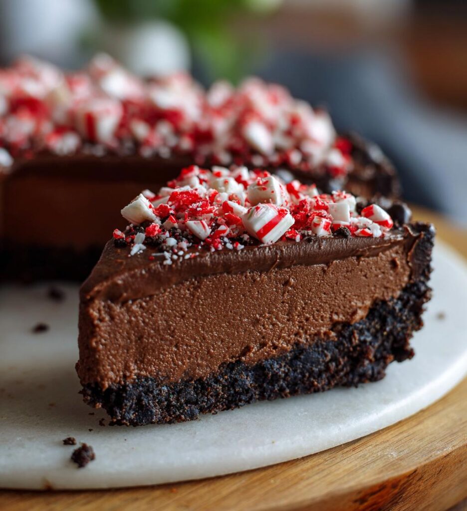 Dark Chocolate Peppermint Mousse Tart