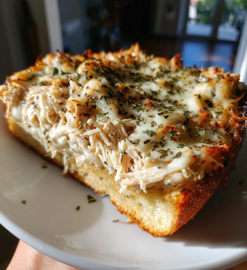 Easy Chicken Alfredo Garlic Bread Pizza