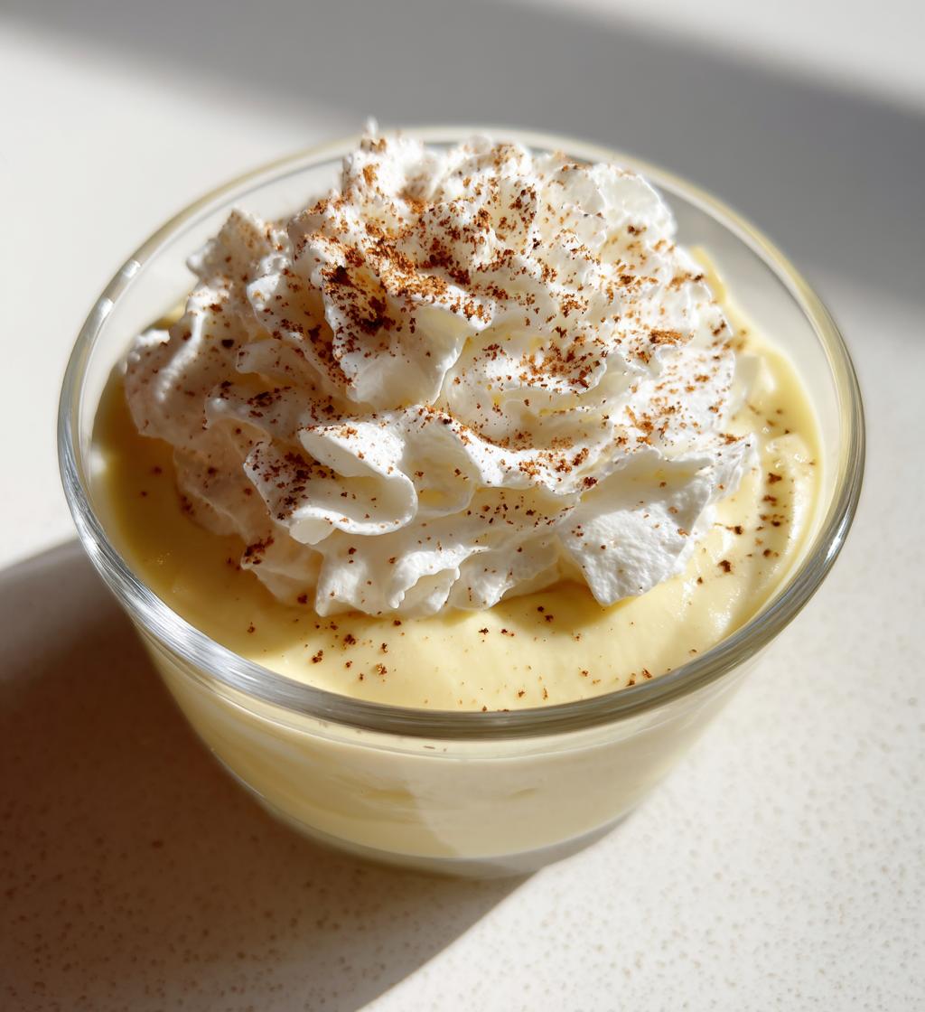 Eggnog Pudding with Whipped Cream - detail 1