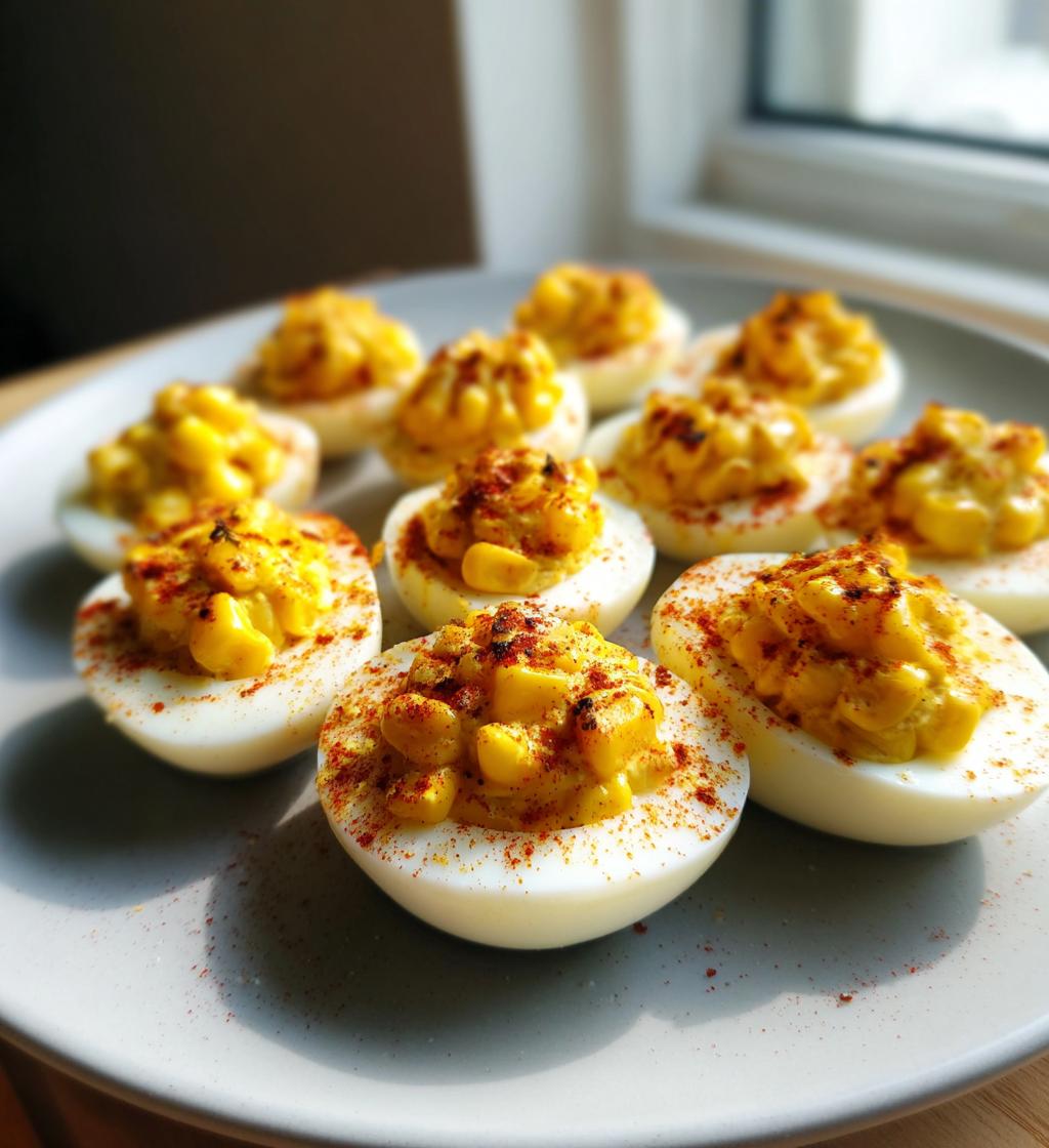 Elote Deviled Eggs with Zesty Chipotle Mayo