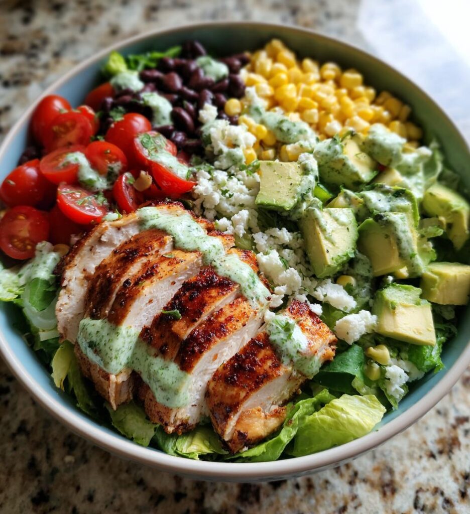 Fiesta Ranch Salad with Salsa Verde Chicken