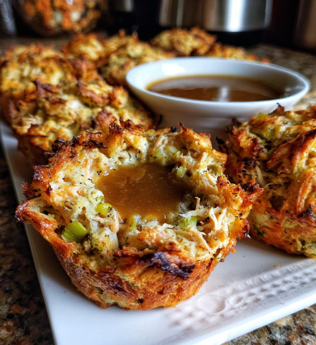 Gravy Stuffed Stuffing Muffins