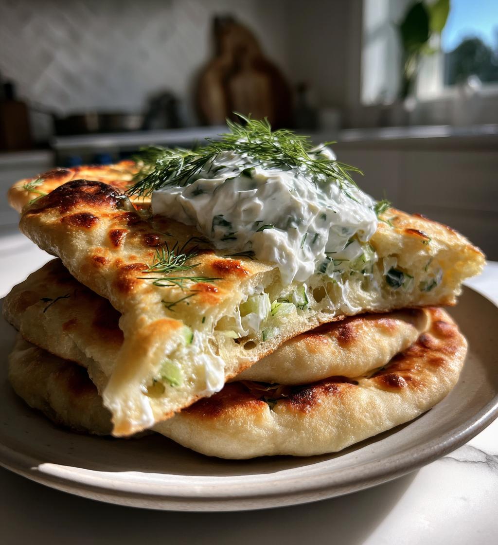 Greek Flatbread Recipe with Homemade Tzatziki