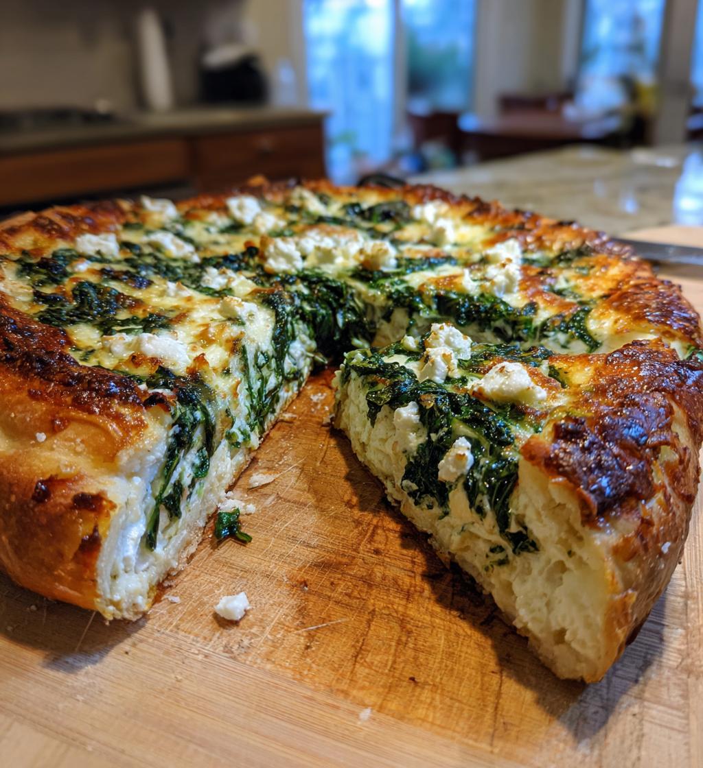 Greek Roasted Garlic Spinach White Pizza