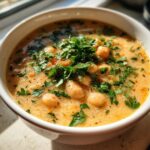 Greek White Bean Soup With Garlic & Lemon