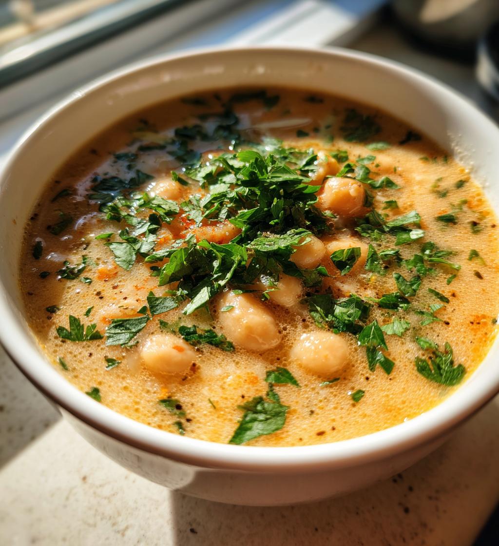 Greek White Bean Soup With Garlic & Lemon