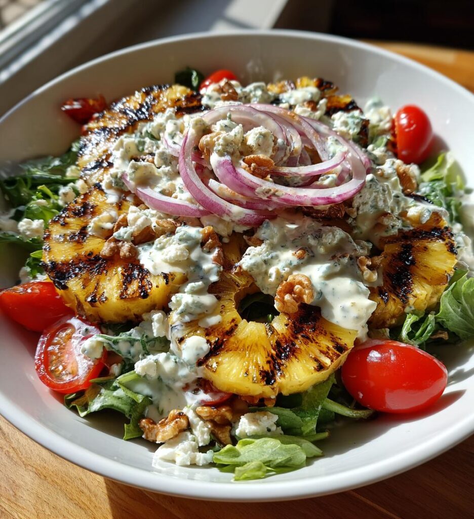 Grilled Pineapple Salad with Creamy Citrus Dressing