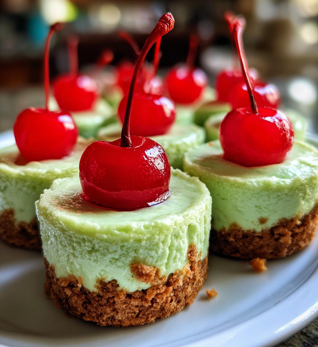 Grinch Mini Cheesecakes