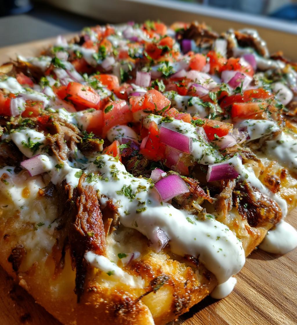 Gyro Pizza with a Tzatziki Drizzle - detail 1