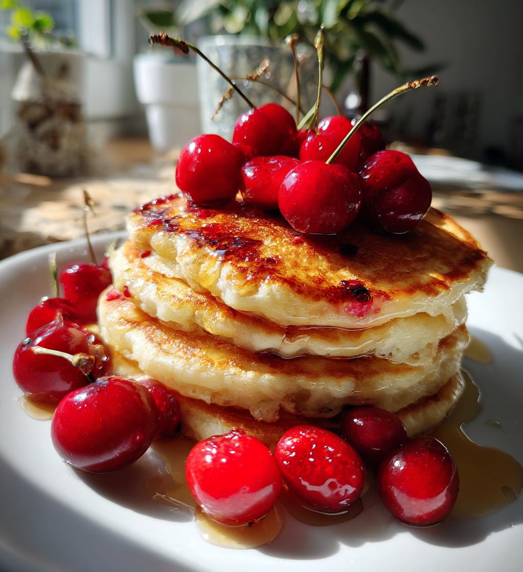Healthy Cherry Pancakes - detail 1