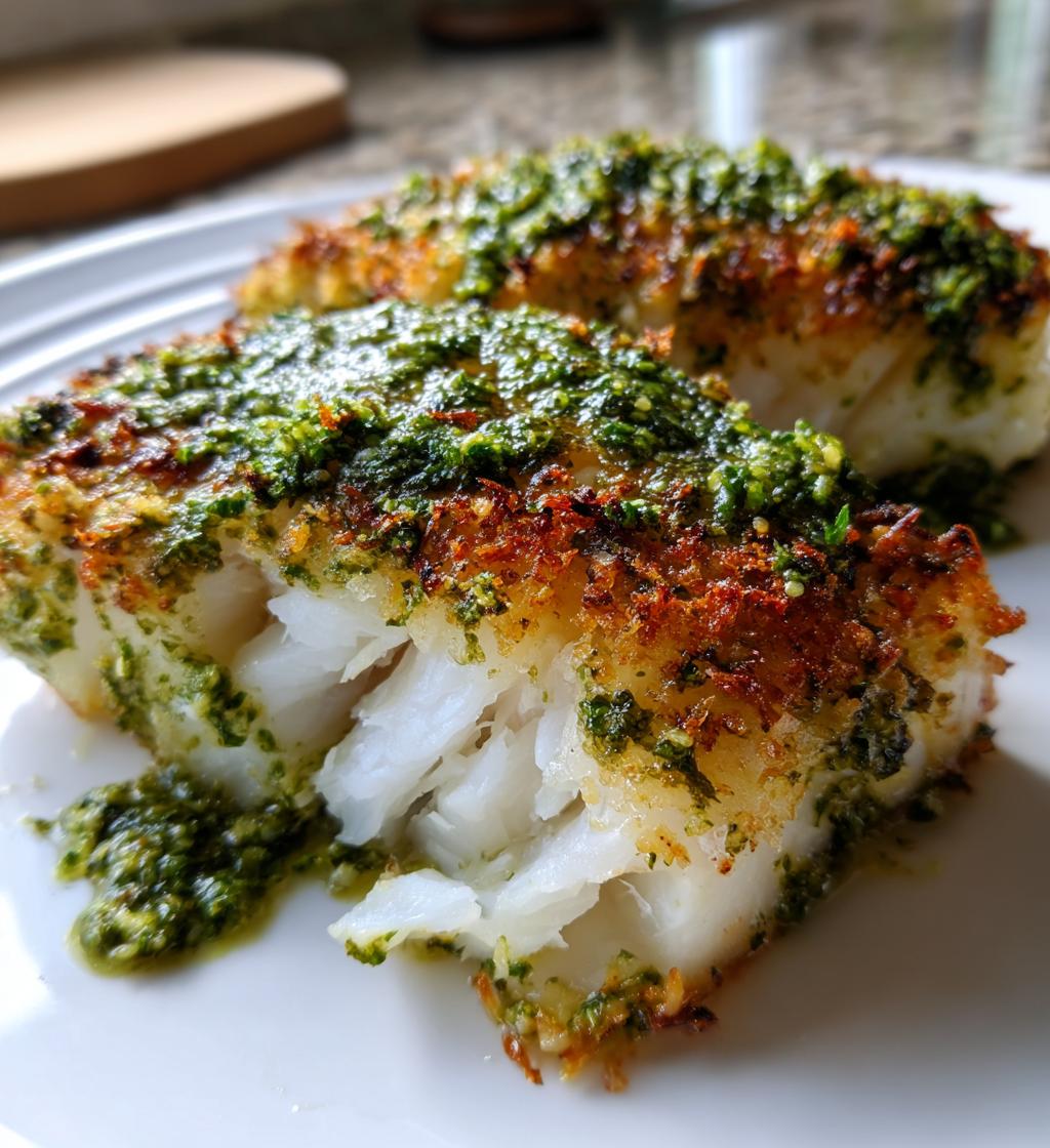 Healthy Pesto Parmesan Baked Cod - detail 1