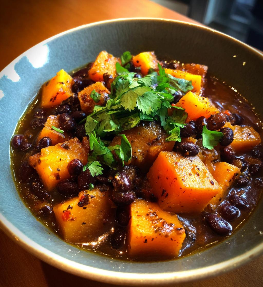 Hearty Black Bean and Butternut Squash Stew - detail 1