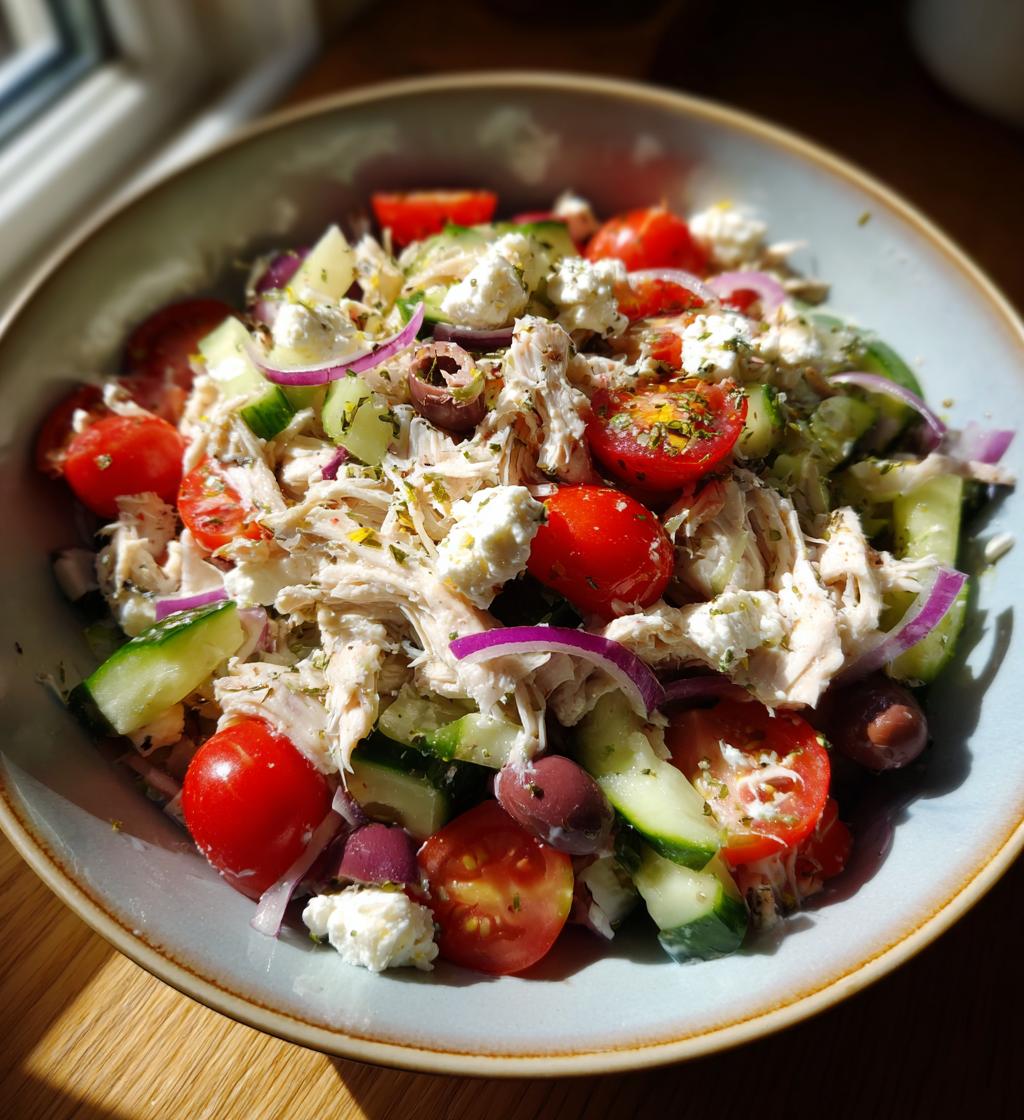 High Protein Feta Chicken Salad
