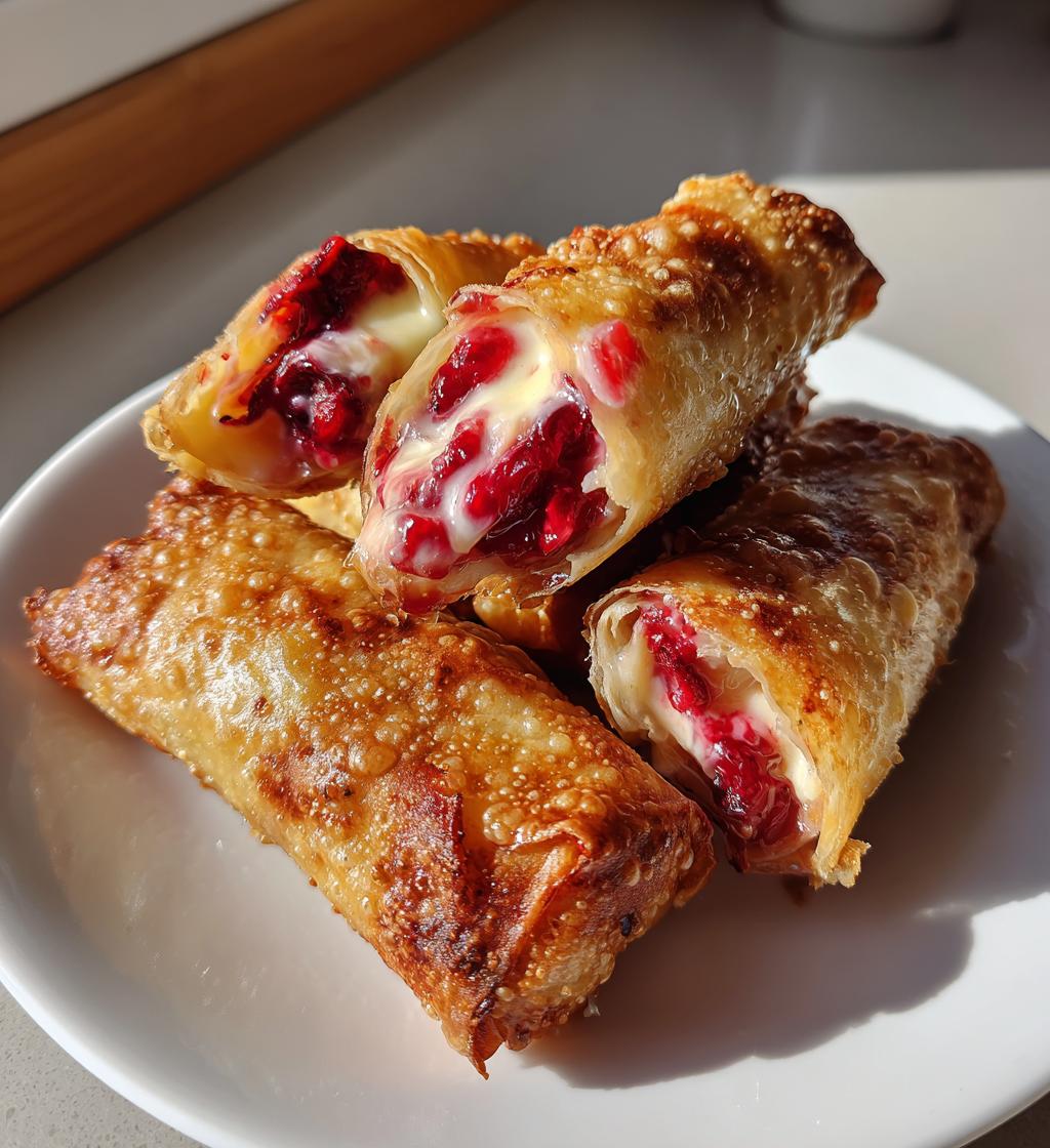 Homemade Air Fryer Cherry Cheesecake Egg Rolls - detail 1