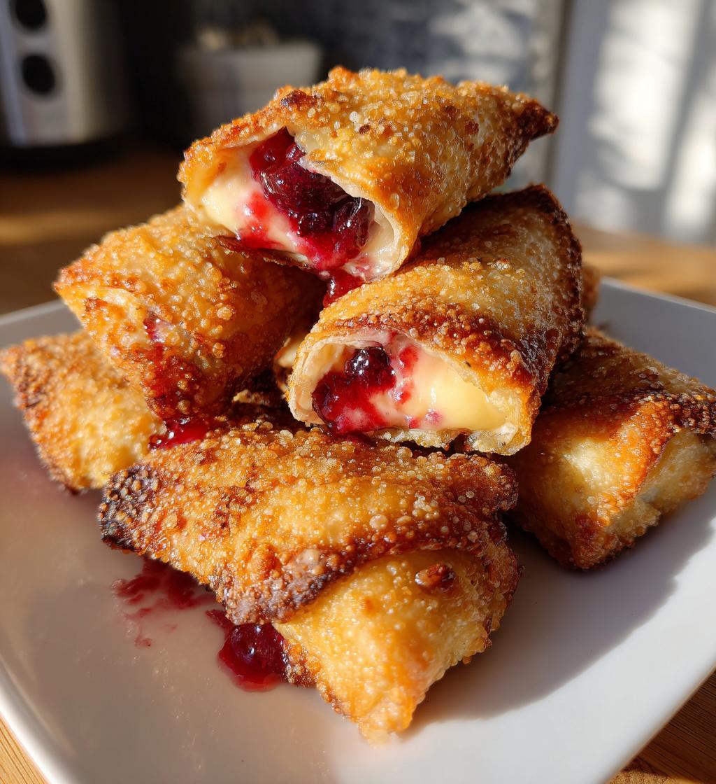 Homemade Air Fryer Cherry Cheesecake Egg Rolls