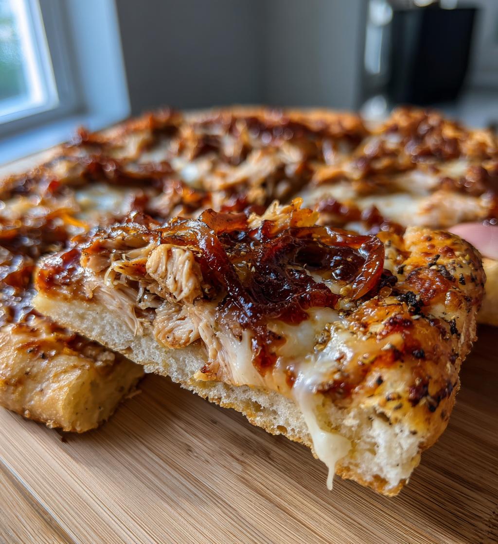 Homemade BBQ Chicken Pizza with Caramelized Onions - detail 1