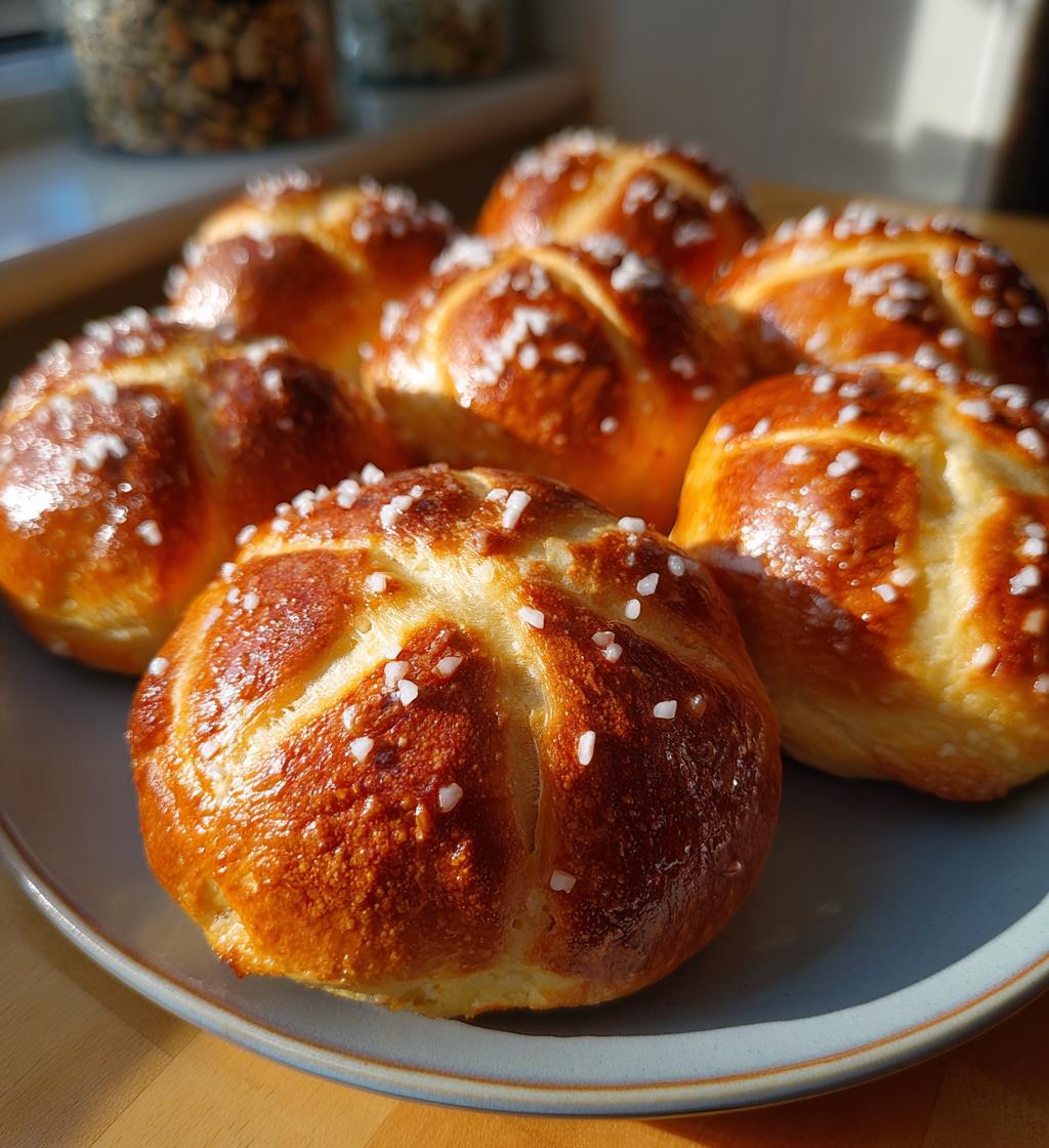 Homemade Pretzel Hot Dog Buns