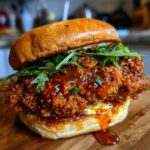 Jalapeno Honey Drenched Crispy Fried Chicken Sandwich