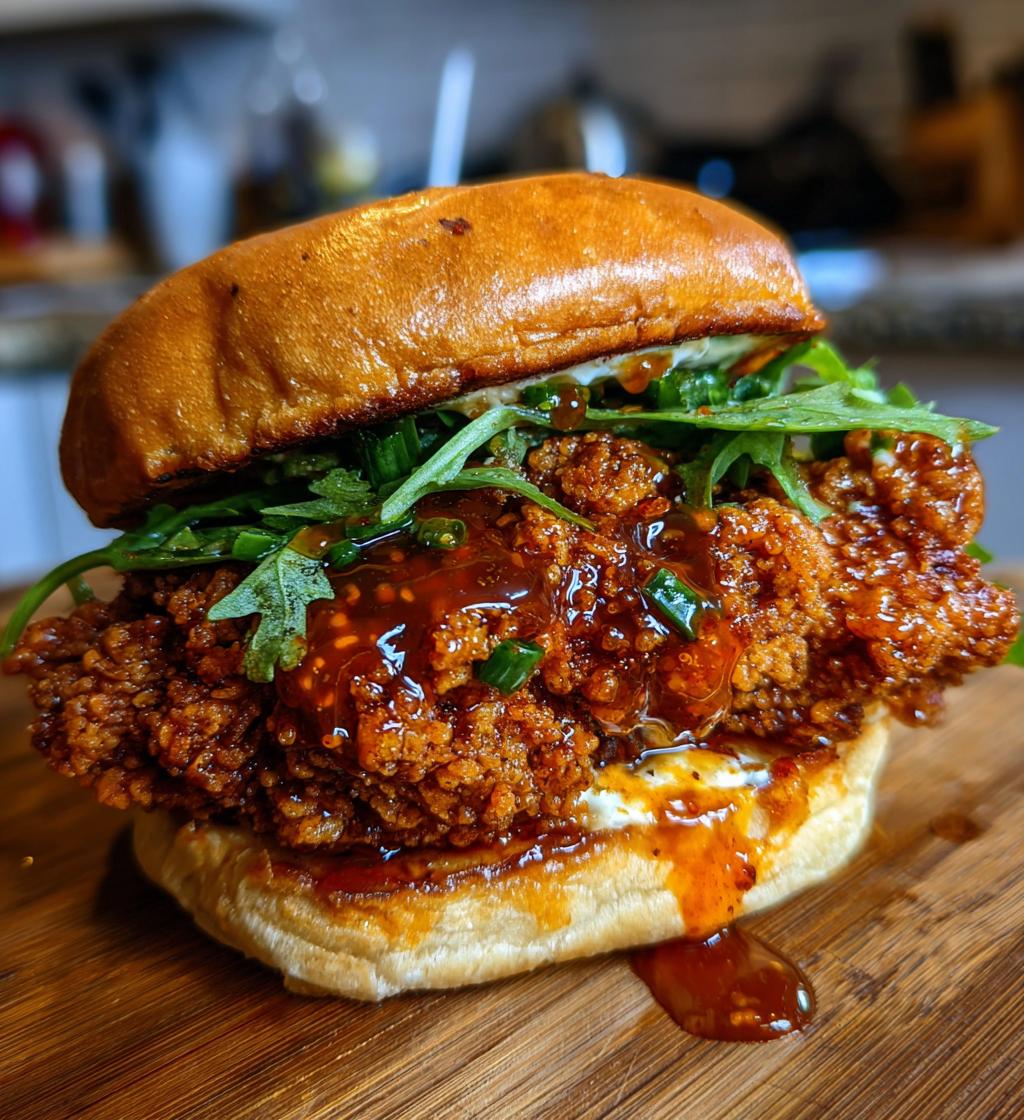 Jalapeno Honey Drenched Crispy Fried Chicken Sandwich