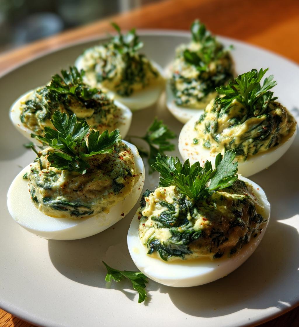 Keto Spinach Artichoke Deviled Eggs - detail 1