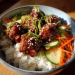 Korean BBQ Meatball Rice Bowls