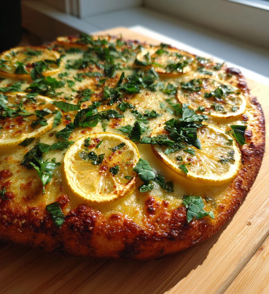Lemon Pizza with Fresh Herbs - detail 1