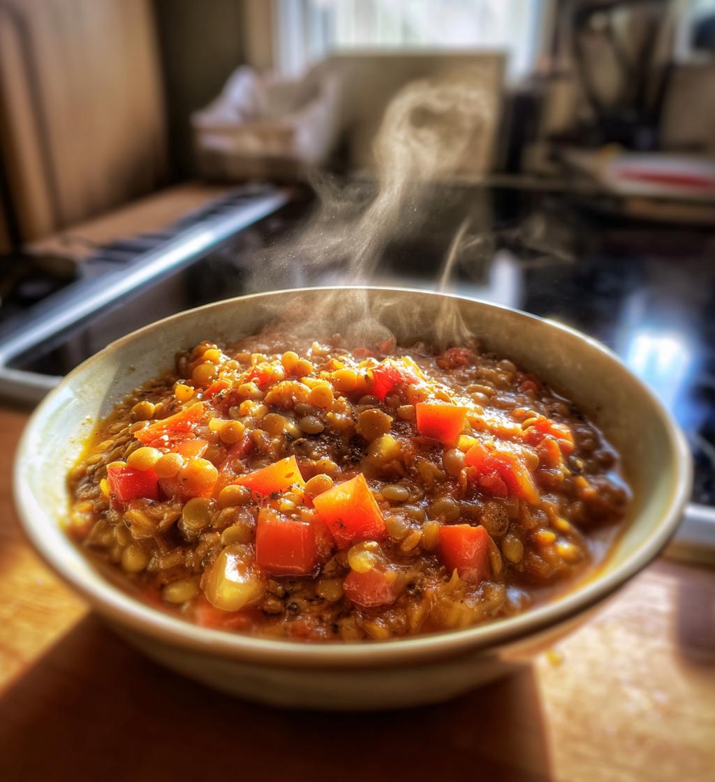 Lentil Stuffed Pepper Soup - detail 1
