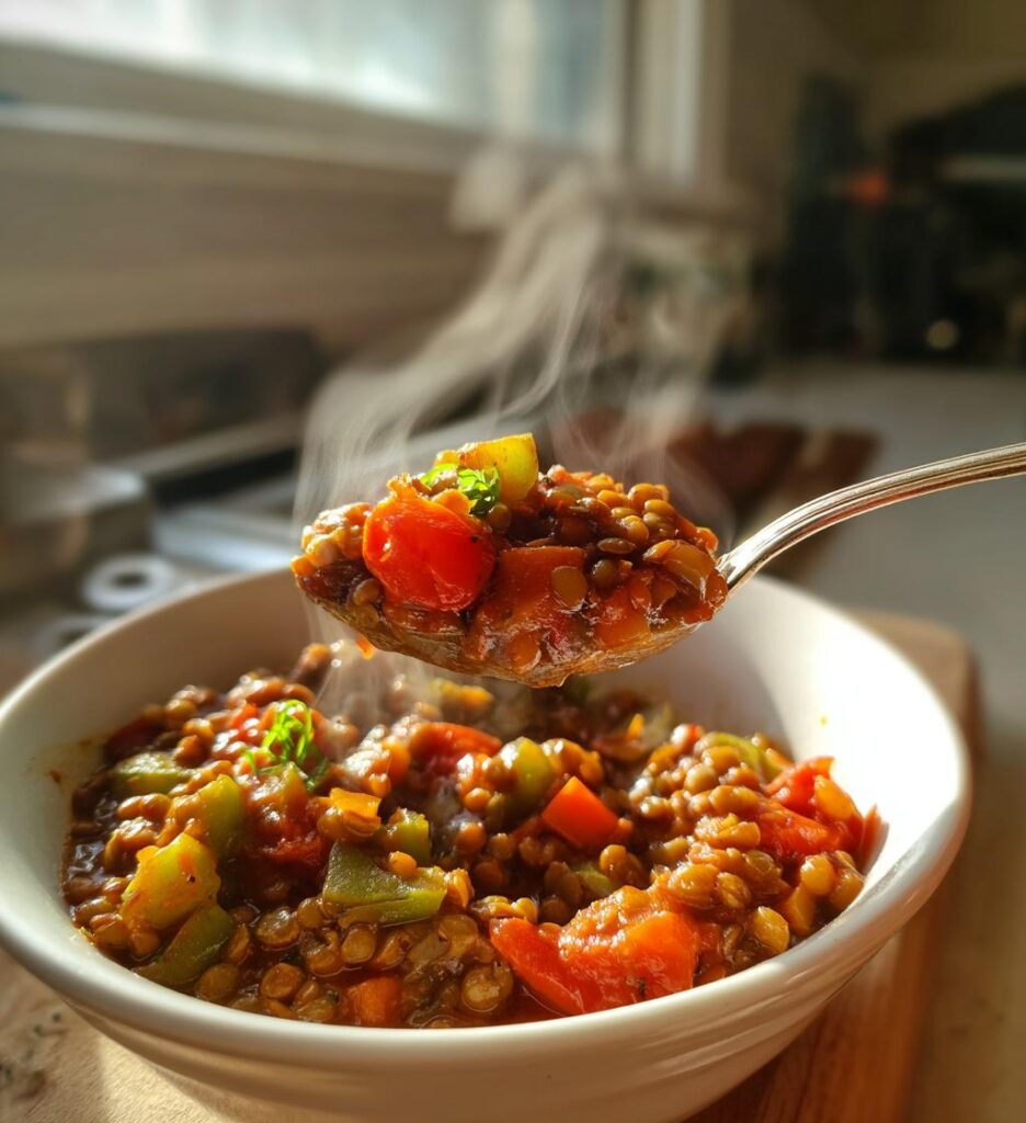 Lentil Stuffed Pepper Soup