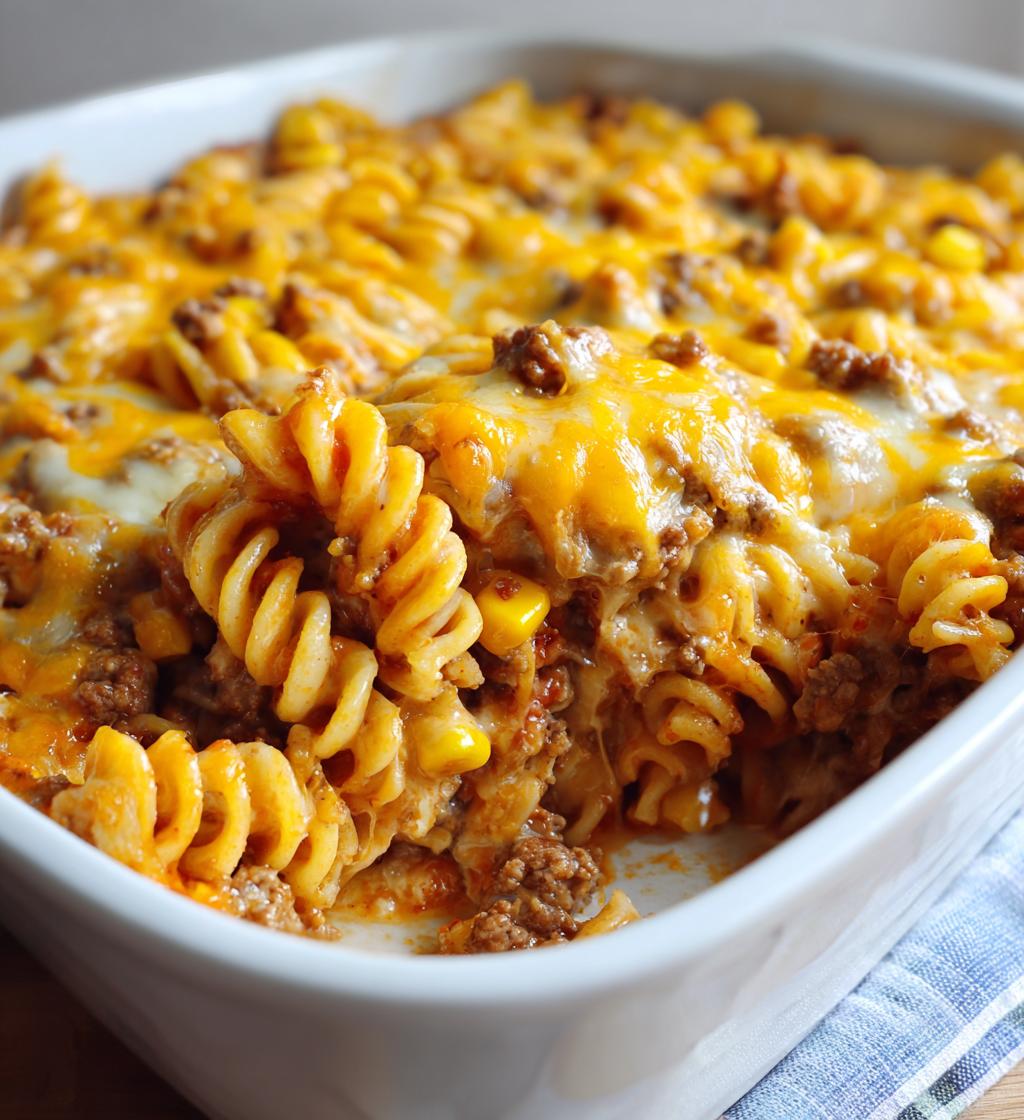 Loaded Cheddar Ranch Beef and Sweet Corn Rotini Bake - detail 1