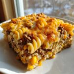 Loaded Cheddar Ranch Beef and Sweet Corn Rotini Bake